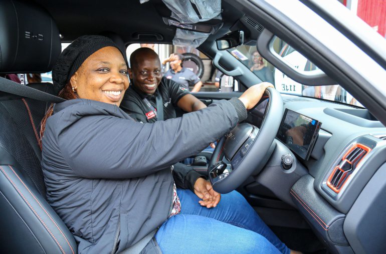 Kenya Power Chairperson Joy Masinde Test Driving The New BYD Shark 6 Pick Up 770x508