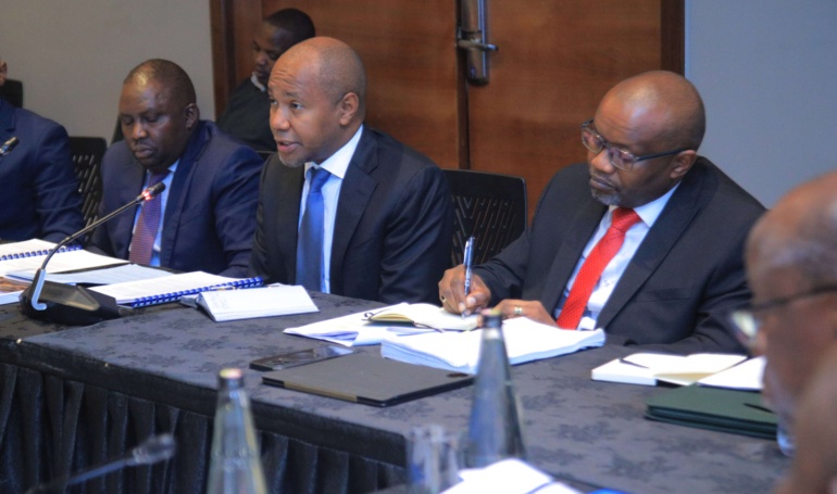 Gulf Energy Group CEO Paul Limoh Left With Gulf Energy Chairman Francis Njogu And Country Manager Franklin Juma Appearing At A Joint Parliamentary Committees Of Energy Meeting 770x455