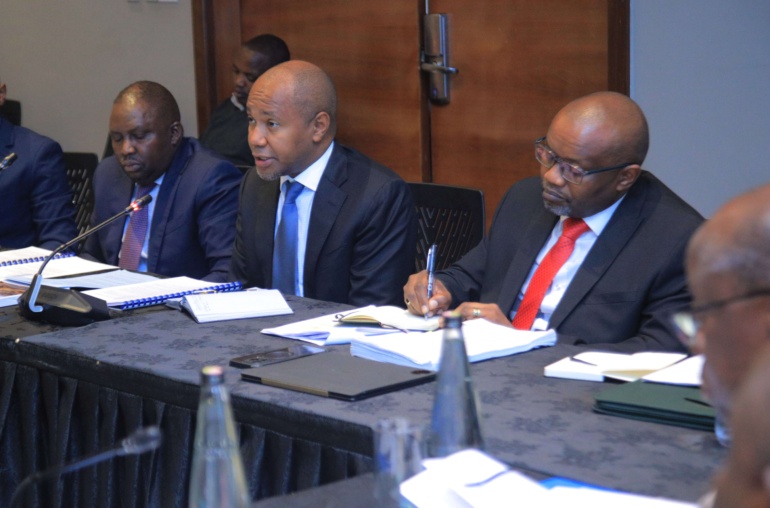 Gulf Energy Group CEO Paul Limoh Left With Gulf Energy Chairman Francis Njogu And Country Manager Franklin Juma Appearing At A Joint Parliamentary Committees Of Energy Meeting 770x508