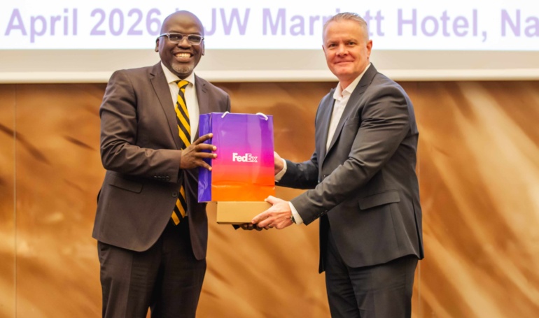 Leon Bruwer Managing Director Of Sales For Sub Saharan Africa At FedEx Tobias Alando Chief Executive At KAM During The CEOs Manufacturers Breakfast In Partnership With FedEx 770x455