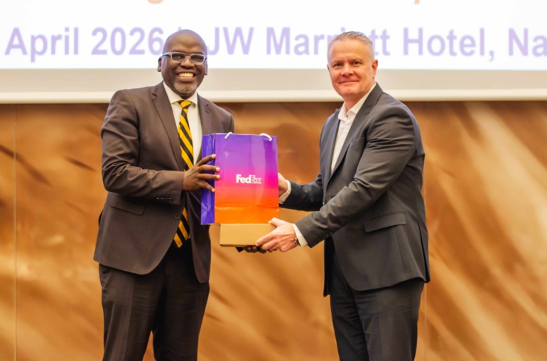 Leon Bruwer Managing Director Of Sales For Sub Saharan Africa At FedEx Tobias Alando Chief Executive At KAM During The CEOs Manufacturers Breakfast In Partnership With FedEx 770x508