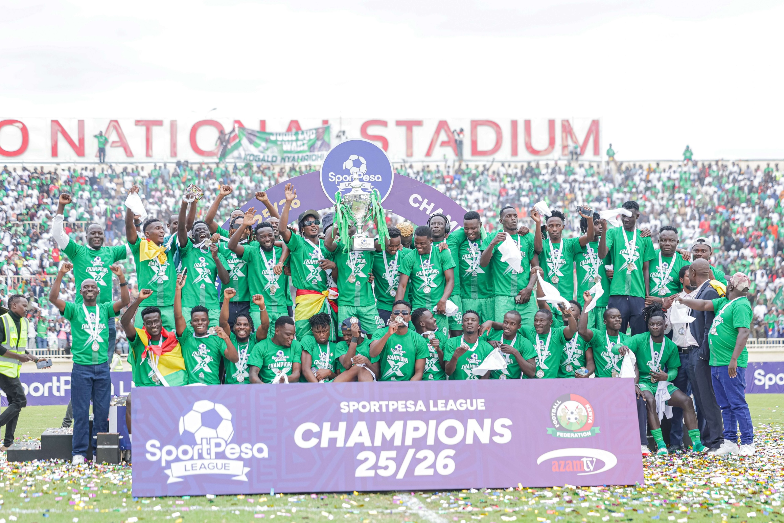 gor mahia celebrate winning the 2025 26 sportpesa league title